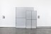 Two steel frames leaning against each other